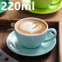 Taza de Café de Porcelana de Lujo con Logotipo Personalizado, Juego de Taza y Platillo para Cappuccino de 220 ml para Cafetería y Hotel