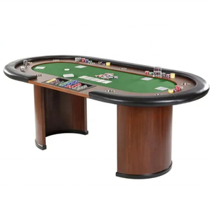 Professional High-quality Luxury Texas Hold'em 9-player Oval Poker <strong>Table</strong> Casino <strong>Table</strong> - Product Image 1