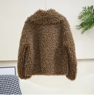Abrigo de Piel de Oveja Genuina de Lujo para Mujer, Invierno 2026, Chaqueta con Cuello de Borrego JT637