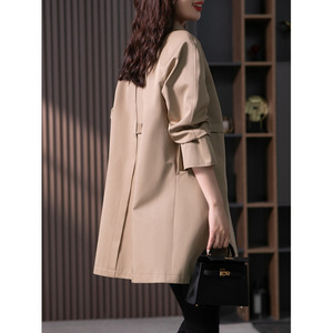 Cappotto <span class=keywords><strong>Trench</strong></span> Elegante e alla Moda Primavera-Autunno 2026, Giacca da <span class=keywords><strong>Donna</strong></span> a Maniche Lunghe in Tinta Unita - Product Image 5