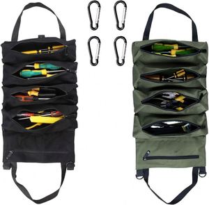 Free sample Outdoor Garden <b>Heavy</b> <b>Duty</b> Canvas Wrench Tool Pouch with 5 <b>Zipper</b> Pockets for Outdoor Activity - Product Image 1