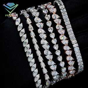 สร้อยข้อมือเทนนิสฮิปฮอป VVS มอยส์ซาไนต์ GRA ลดราคาพิเศษ ผ่านการทดสอบเพชร 100% เงินแท้ 925 ชุบทอง 18K ทุกแบบทุกสไตล์ - Product Image 1
