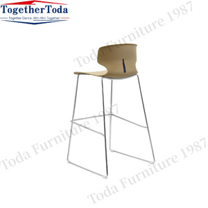 Silla Nórdica Moderna para Cocina de Restaurante, Taburetes Altos de Hierro, Silla de Barra para Hogar, Cafetería, Silla con Respaldo, Muebles Modernos de Plástico - Product Image 4
