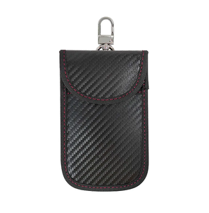 Fashionable Waterproof Carbon Fiber PU Leather <strong>Faraday</strong> <strong>Bag</strong> Keychain Anti-Theft Protective RFID Shielding Durable High Quality - Product Image 2
