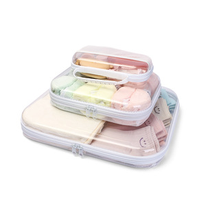 Sac de rangement en maille PVC avec fermeture éclair, organisateur rigide transparent, sac de voyage étanche pour cosmétiques, étui organisateur de papeterie - Product Image 1