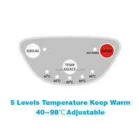 Hervidor Eléctrico de Acero Inoxidable de Alta Calidad con 5 Niveles de Temperatura y Función de Mantener Caliente, 700W, 4L-5L-6L, Caldera de Agua Caliente