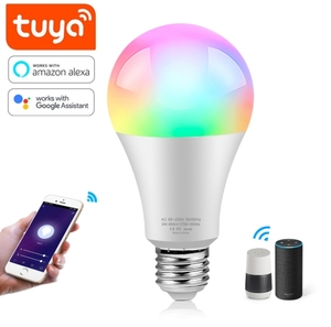 Thay đổi độ sáng thông minh <span class=keywords><strong>Wifi</strong></span> bóng đèn E27 <span class=keywords><strong>LED</strong></span> RGB thay đổi màu sắc điều khiển Alexa Google tuya phòng ngủ phòng khách chiếu sáng <span class=keywords><strong>LED</strong></span> ánh sáng bóng đèn - Product Image 1
