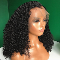 Perruque Afro Bouclée Kinky Mongole 400% Haute Densité Cheveux Vierges Alignés avec Cuticules Perruques à Fermeture Frontale en Dentelle