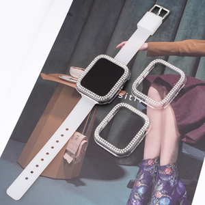 Lusso Bling doppio diamante copertura orologio cassa 40mm 44mm custodia di protezione PC per <span class=keywords><strong>Apple</strong></span> <span class=keywords><strong>I</strong></span> <span class=keywords><strong>Watch</strong></span> 4/5/6/<span class=keywords><strong>SE</strong></span> - Product Image 6