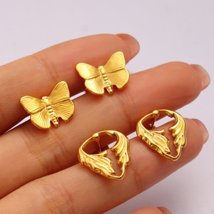 Waterproof Earrings 18k Gold Plated Polished Minimalist <b>Stud</b> Luxury Hypoallergenic Lightweight for Women Wedding Daily Party - Product Image 5