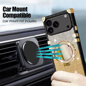 Nuovissimo anello di ricarica senza fili Glitter Stand alla moda <span class=keywords><strong>Cover</strong></span> protettiva per iPhone 17 17 AIR 17 Pro Max custodie per cellulare - Product Image 4