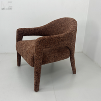 Fauteuil d'appoint minimaliste de luxe léger, écologique, ergonomique, surdimensionné, en velours, style mi-siècle moderne pour salon
