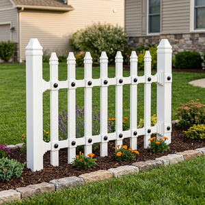 Panneaux de clôture en plastique vierge blanc résistants aux UV, connecteurs noirs 20x40mm 25x50mm, étanches aux intempéries pour clôtures de jardin DIY - Product Image 3