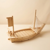 Plateau de service en bambou artisanal de luxe, grand bateau à sushi japonais pour restaurant et traiteur