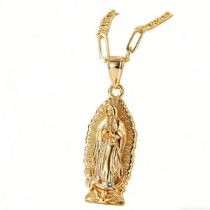 Colar com Pingente de Figura de Santo Católico, Medalha Religiosa Cristã em Ouro com Zircônia Cúbica, Presente para Mulheres, Homens e Crianças - Product Image 6