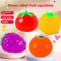 Jouet anti-stress en caoutchouc en forme de tomate et boule de décompression en forme d'œuf à double jaune – Excellent outil pour se détendre