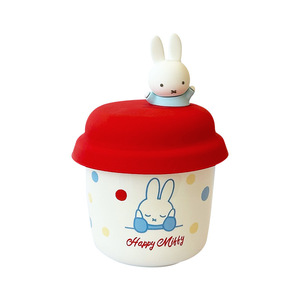 Miffy Rabbit Single Cup Ceramic <b>Mug</b> with Lid Red and Yellow Cartoon Design for Children and <b>Travel</b> Use - Product Image 1