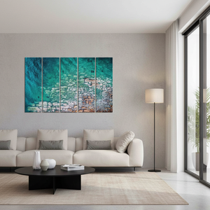 Ocean View Tempered Glass <b>Wall</b> Art: Sea Scenery Print <b>Canvas</b>,SET OF 5 <b>CANVAS</b> - Product Image 3