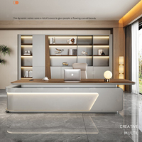 Ensemble de mobilier de bureau moderne de luxe pour cadre dirigeant, comprenant un bureau de direction en bois, une chaise de direction, modulaire, écologique, pour petites entreprises