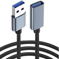 Cable de Extensión USB 3.0 de Alta Velocidad, Macho a Hembra, Carcasa de Aluminio, Carga Rápida de 3A, Cable de 5m para Teléfono Móvil y Banco de Energía