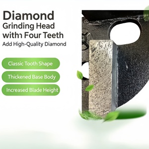 Bloc de ponçage diamanté spécial 4 pouces 4 segments pour le décapage de la poussière des sols en béton chaux endommagés par le gel - Product Image 4