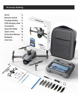 L300 PRO : Télécommande avec écran couleur grand format, GPS, moteur brushless, photographie aérienne HD, pliable, double caméra