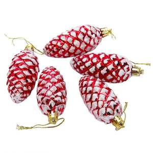 Juego de Adornos Navideños de Bolas de Pino de PVC Ecológicas de Alta Calidad, Estilo Clásico, Impermeables, Impresión Serigráfica, para Interiores/Exteriores - Product Image 2