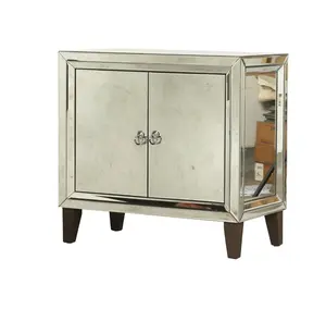 INNOVA 2 门存储镜子餐具柜木制现代白色餐具柜 Oem 定制木制镜柜