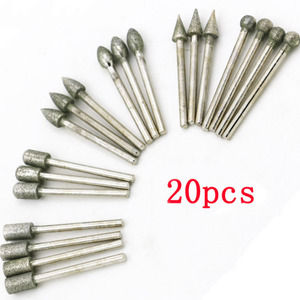 Tête de Meulage Diamant de 6mm, 20 Pièces, <span class=keywords><strong>pour</strong></span> Outils Rotatifs <span class=keywords><strong>Dremel</strong></span>, <span class=keywords><strong>Pierre</strong></span> de Verre, Jade - Product Image 3