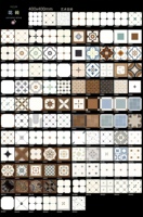 Carreaux de sol/mur en céramique 400x400mm, design rétro français, antidérapants, antibactériens, texture rustique pour intérieur/extérieur