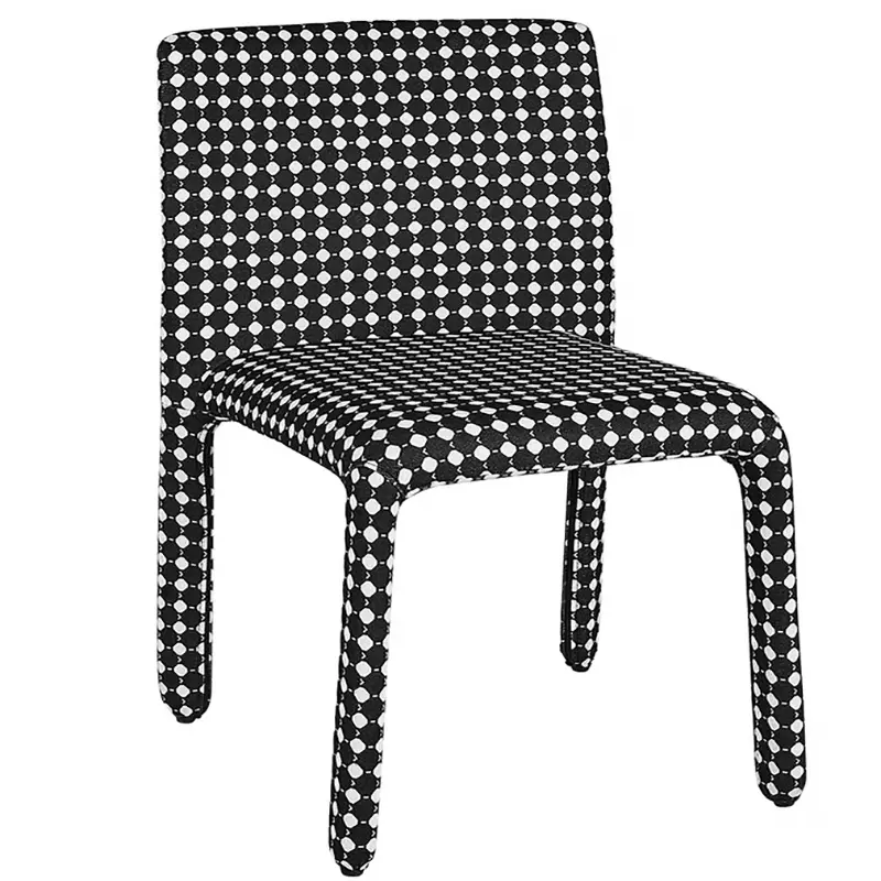 심플한 디자인 현대 식당 의자 가정용 식당 가구를위한 흑백 패브릭 식당 의자