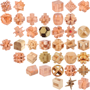 Logic kỹ năng thiên tài não Câu Đố trêu ghẹo kongming khóa 3D lắp ráp giáo dục lồng vào nhau trò chơi câu đố bằng gỗ - Product Image 2