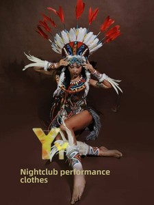 Costume de scène Bar Gogo Yuyun Savage, robe de chef indien en soie/coton haut de gamme pour femme, modèle adulte 999, nouveauté - Product Image 6