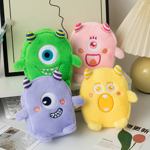 Stupido piccolo mostro di peluche portamonete per ragazze nuovo in grande occhio rossetto borsa chiusura con cerniera portafoglio con motivo animale - Product Image 1