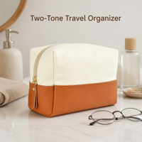 Sac de toilette en cuir PU grande capacité, imperméable, avec crochet de suspension, trousse de maquillage de voyage pour hommes et femmes