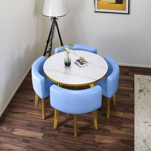 Combinaison de chaise de table à manger nordique simple pour petit bureau ou loisirs pour Internet Cafe Shop Réception Célébration-Style - Product Image 6