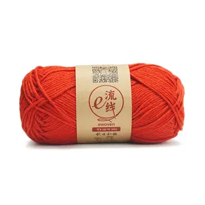 Solid color light weight cotton acrylic linen blend crochet yarn ball