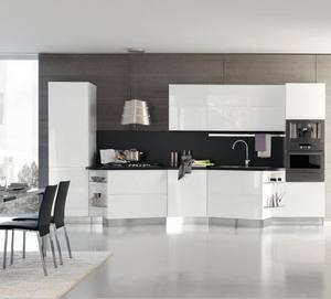 Armoire de cuisine moderne stratifié, en grain noir, nouveau meuble - Product Image 2