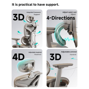 गर्म बिक्री आधुनिक शैली समायोज्य एर्गोनोमिक मेष कार्यालय कुर्सी फुटरेस्ट स्विस फीचर कपड़े के साथ - Product Image 4