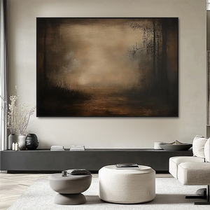 Tường trang trí handpainted Acrylic nâu đen tối giản lớn nghệ thuật trừu tượng wabi Sabi bức Tranh phong cảnh - Product Image 4