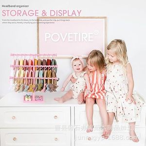Wooden <b>Headband</b> Storage Rack With Multiple Layers For <b>Baby</b> Hair Accessories Display And Organization - Product Image 1