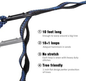 <span class=keywords><strong>Hamac</strong></span> portable léger en nylon balançoire hamacs doubles et simples chaise hamacs <span class=keywords><strong>de</strong></span> camping en plein air <span class=keywords><strong>sangles</strong></span> d'arbre - Product Image 4