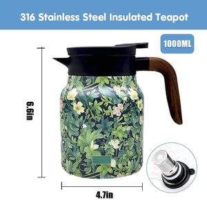 थोक कस्टम 1 एल डबल दीवार वैक्यूम पानी जूग स्टेनलेस स्टील इन्सुलेट थर्मल चाय बर्तन इनफ्यूसर के साथ - Product Image 3