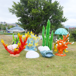 Eventos Alquiler Resina Animales del océano Tema Artesanía <span class=keywords><strong>Gigante</strong></span> Fibra <span class=keywords><strong>de</strong></span> vidrio Coral Algas marinas Concha Pescado Escultura para la playa - Product Image 6