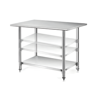 Table de travail de cuisine en acier inoxydable à deux niveaux, vente chaude, prix de gros, table de préparation en inox pour hôtels et restaurants - Product Image 2
