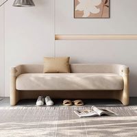 Tabouret de chaussure à langer d'entrée minimaliste moderne Tissu de coton et de lin Queue de lit Long banc