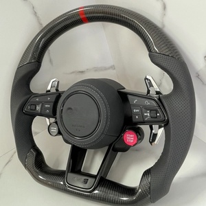 Volante Deportivo de Repuesto para <span class=keywords><strong>Audi</strong></span> A3 A4 A5 A6 S4 S5 B9 2017-2023, Fibra de Carbono y Cuero para Modificación de Plástico <span class=keywords><strong>R8</strong></span> TT - Product Image 2