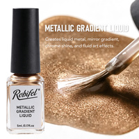 Robifel Gel de Peinture Métallique en Gros pour Nail Art 3D, Fleurs Sculptées, Effet Miroir Chromé, OEM Privé pour Salons de Manucure