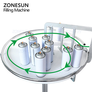 Machine de remplissage automatique de liquides chimiques pour peinture en aérosol métallique ZONESUN ZS-AQF1 avec structure d'alimentation en bouteille - Product Image 2