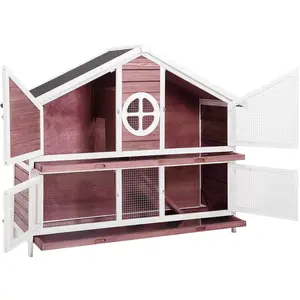 Nouveau design pas cher extérieur intérieur en bois commercial lapins cage d'élevage en bois lapin maison cages huche